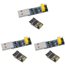 3X USB to ESP8266 Breakout CH340C ESP-01S Prog WiFi Programmer Downloader Adapter with Reset Auto Download Circuit