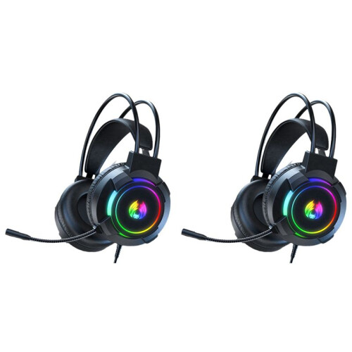 2X Gamingheadset 7.1 Stereo Surround Bass-Headset Computergamingconsole met Microfoon RGB-Headset