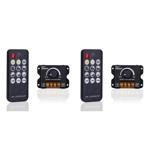 2X  5V 12V 24V 30A RF-LED Dimmer PWM Controller Dimmer Wireless, per Strisce LED Monocromatiche 1