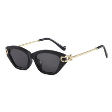 (BlackFrameGray)Retro Cat Eye Sunglasses With Uv400 And Stylish Geometric Design For Outdoor Events