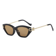 (BlackFrameBrown)Retro Cat Eye Sunglasses With Uv400 And Stylish Geometric Design For Outdoor Events