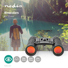 binoculares | Ampliación: 8x | Diámetro de la lente objetivo: 21 mm | Campo de visión: 128 m | Bolsa de viaje incluida | Negro