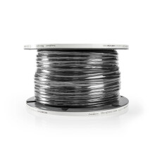 Cable de Micrófono | 2 x 0.25 mm² | Cobre | 100.0 m | Redondo | PVC | Negro | Bobina