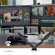 Soporte de Monitor para Escritorio | Resorte de Gas | 2 Pantallas | 15 - 32 " | 75x75 / 100x100 | Movimiento completo