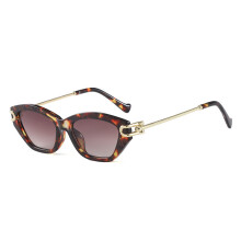 (TortoiseFrameBrown)Retro Cat Eye Sunglasses With Uv400 And Stylish Geometric Design For Outdoor Events