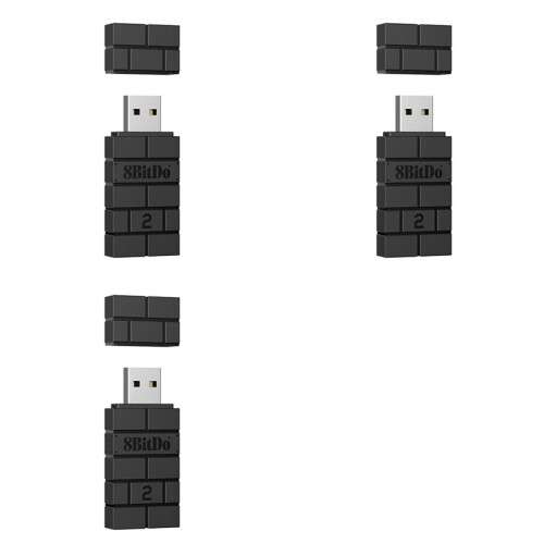 3X 8BitDo USB Wireless  Adapter 2 Receiver   1, 2 PS1 for PS4 PS5  Series X/S Handle Black