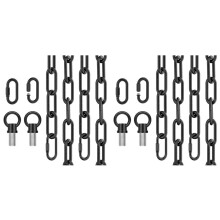 2pcs 10 Feet Industrial Black Light Fixture Chain, Adjustable Extension Chain with Connection Locks for Light Fixture