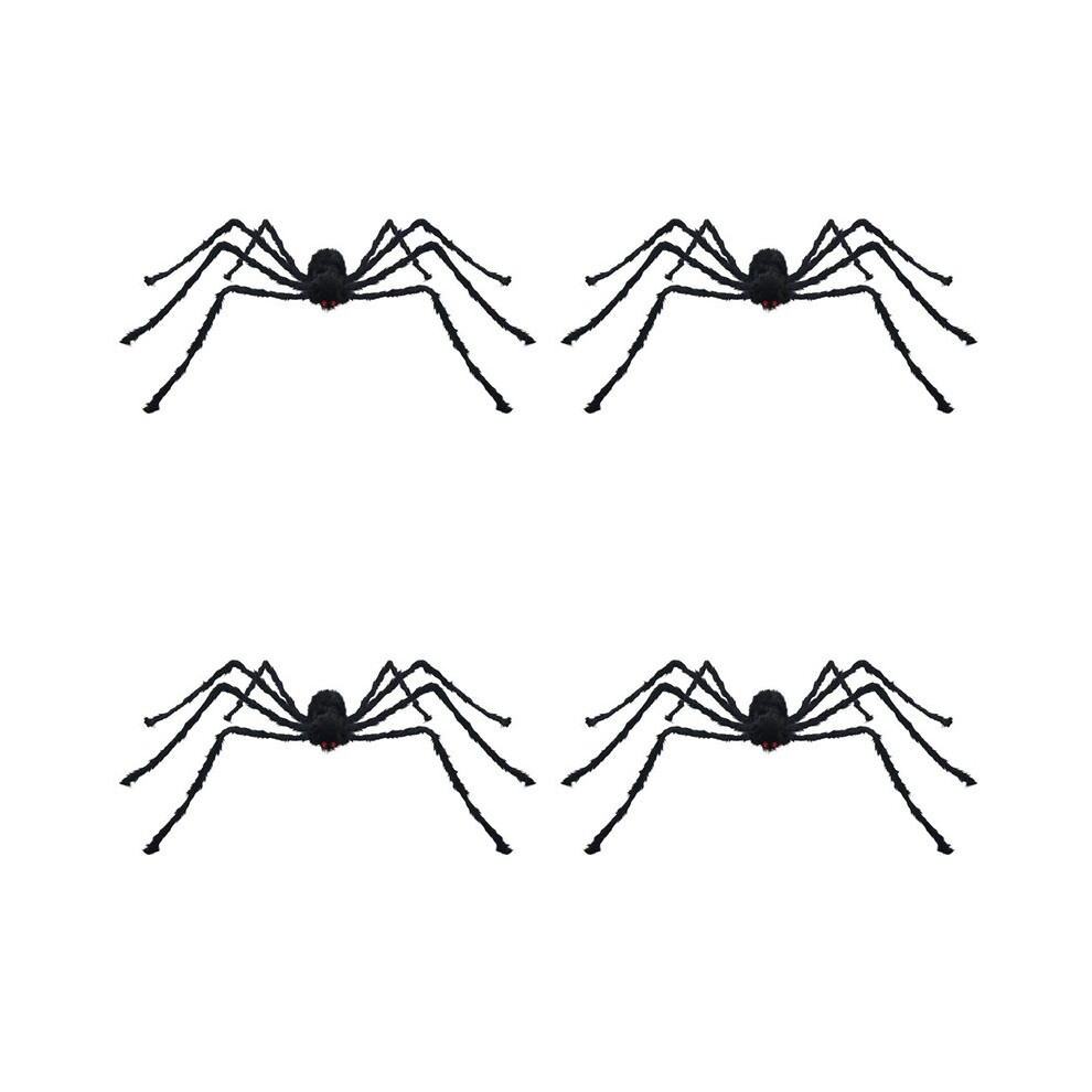 4Pcs 50Cm Spider Halloween Decoration Haunted House Prop Indoor Outdoor Decor Black 6031409495238