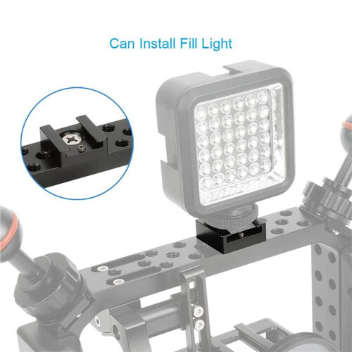 Cold Shoe Mount Aluminum Adapter Bracket Hot Shoe with 1/4 Thread for Camera Cage Flash Shoe Mount(6 PCS) 1