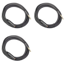 3pcs 1/4 TRS 6.35MM Male to 6.35MM Female Stereo Extension Cable Gold Plated Headphone Extension Cable Cord 180cm