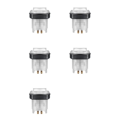 5PCS Illuminated Led Push Button 28mm Nut with 4Pin Light Cable for Zero Delay Board Arcade Game Machine Parts White