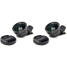 2pcs Fish Eye Phone Lens, 0.45X Phone with HD Camera Lens Macro Clip Lens Wide Angle Lens Lens for Mobile Phone Camera