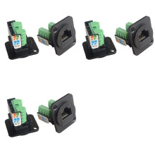 3X Cabo de Rede RJ45 CAT5E Módulo de Instalação Do Painel Scoket Rj45 Extensor de Cabo de Rede Conector de Painel Cat 5