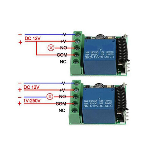 3X 433 Mhz RF Wireless  Receiver  12V Single Relay Receiver Module with 6 Remote Transmitter 2