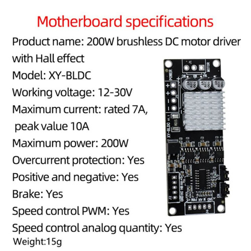 4X DC12-30V 200W BLDC Three Phase  Brushless Motor Controller PWM Hall Motor Control Driver Board 2