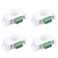 4X 12V 24V PIR Motion Sensor Function Controller LED Body Infrared Motion Timer White for LED Strips