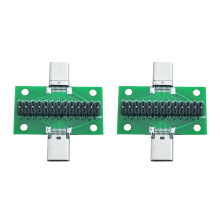 2X Stecker Auf Buchse Typ C Test PCB Board Universal Board mit USB 3.1 Port 20.6X36.2MM Test Board mit Pins