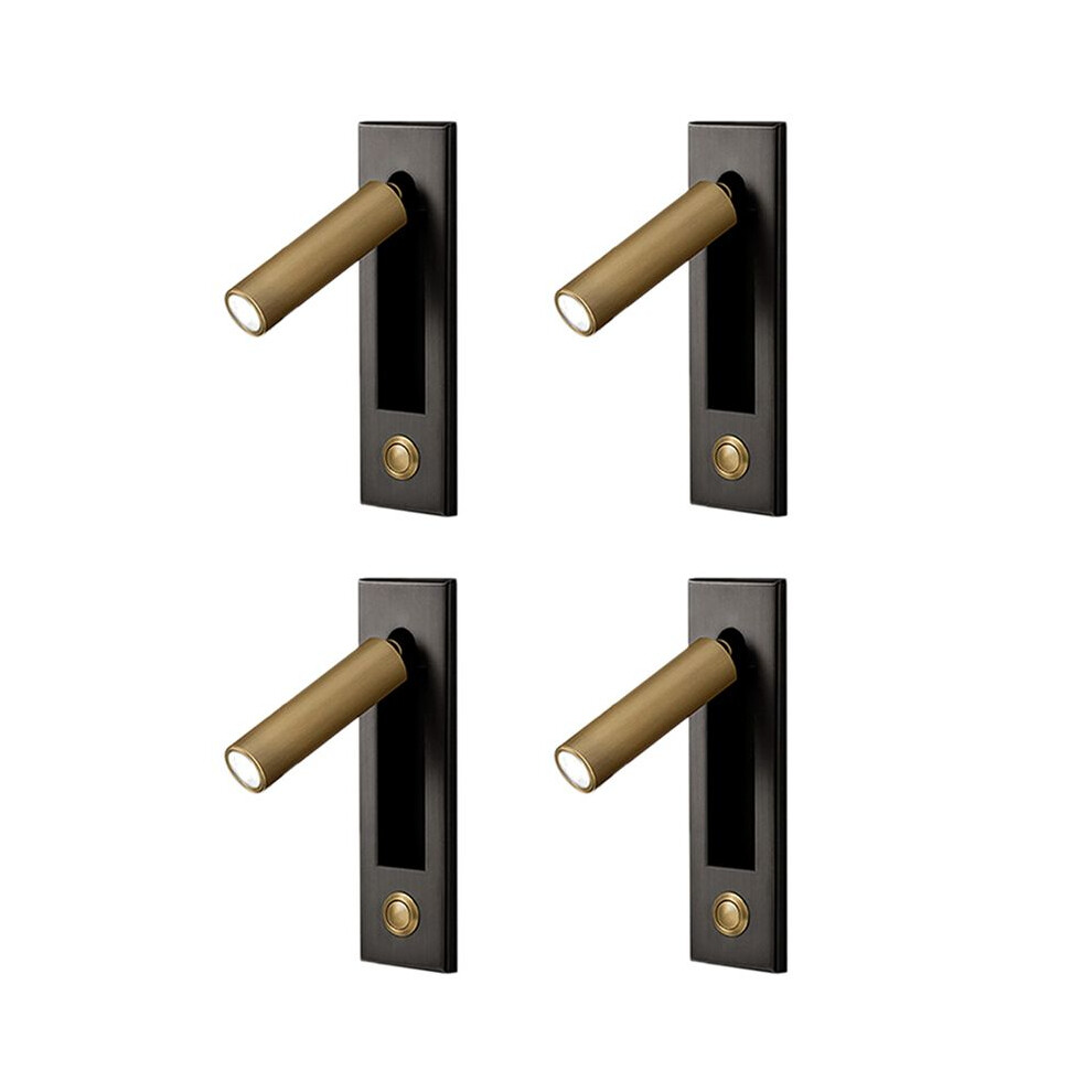 4X Reading Lights,Headboard Wall Light Reading Light Recessed Push Wall Lamps For Living Room, Bedroom Gold Black 6032296029650