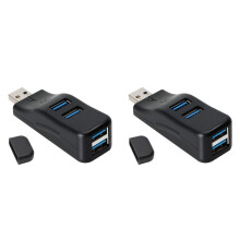 2X USB 3.0 HUB Adapter Extender Splitter Box 4 Porte per PC Laptop Cellulare Lettore di Dischi U Ad Alta Velocità