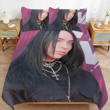 (135x200cm 53x1080in) x338 Billie Eilish Gentle Surface Wrinkle Free Finish Cozy Design Soft Zip Bedding Duvet Cover Sets for Bedroom Use z338