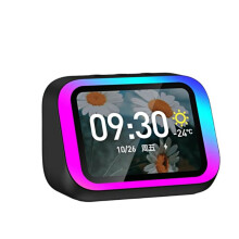 Intelligent Large Screen Clock Speaker with Temperature Display Control Table Speaker FM Office Decor Black