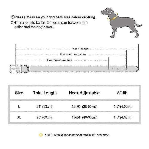 (L, Black) Rhinestone Diamonds Leather Dog Collar Bling Adjustable for Medium Large Pets X 1