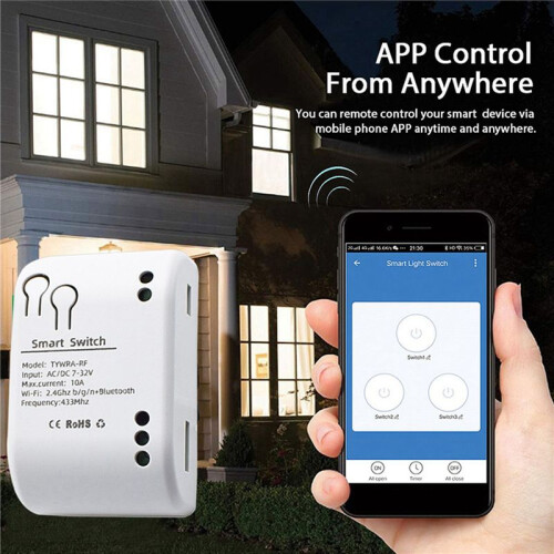 5X 1CH RF   7-32V AC  WIFI Tuya Remote Control 433 Light  10A Rele Relay Self-Locking Interlock 2