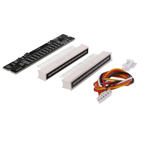 Dual 12 Level Indicator LED Light Bar VU Meter Stereo Amplifier Board Adjustable Light Speed Board with AGC(A)
