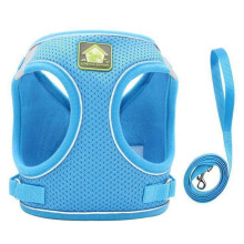 Reflective Dog Cat Harness with Leash Breathable Mesh Adjustable Pet Vest Outdoor Walking Set for Small Medium Pets