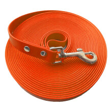 Waterproof Dog Leash for All-Weather, PVC Material, Easy Clean, for All Dog Sizes, 5m to 10m Lengths Orange-5m