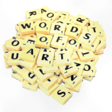 (300 pcs) A-Z Plastic Scrabble Tiles with Letters and Numbers for Word Games