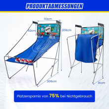 8-in-1 basketbalmachine met 4 ballen en luchtpomp en 8 spelmodi Arcade basketbalspellen Groen