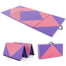 Opvouwbare zachte vloermat, draagbare gymnastiekmat, yogamat, 240 x 117 x 5 cm, paars