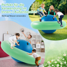 Opblaasbare koepelwip voor kinderen 88" Rollende wip Groen + Blauw