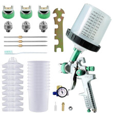 Paint Sprayer with Paint Mixing Cup, Paint-Gun Kit Contain 1.4 1.7 2.0 mm Nozzles 10 Disposable 600ML Cups Green