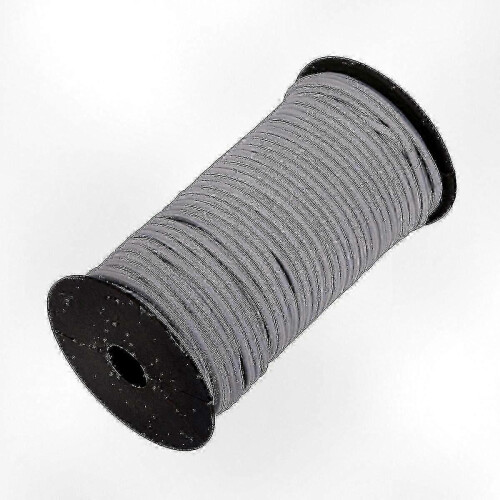 (25m, Grey) 4mm Wide Elastic Band, Round Elastic Cord Suitable for Various Crafts and Sewing Projects