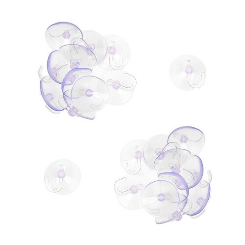 PVC Plastic Suction Cup Hook 40mm 24 Pcs Clear