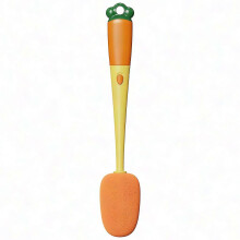 (Orange Yellow) Radish Bottle Brush with Handle for Cups