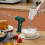 (white) Portable Electric Food Mixer Hand Blender Automatic Egg Beater Cake Baking Tool 5