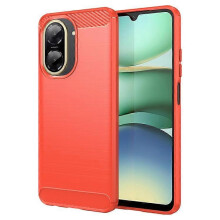 (Red) Compatible For Xiaomi Redmi A5 4G (171.7mm) Case Protective Phone Cover Carbon Fiber Texture Brushed
