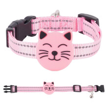 (Pink) F22 Smart GPS Tracker IP68 Waterproof Pet Cat Dog Locator with Reflective Collar for iOS Android