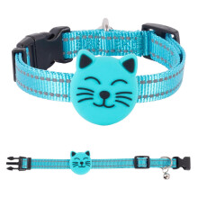 (Blue) F22 Smart GPS Tracker IP68 Waterproof Pet Cat Dog Locator with Reflective Collar for iOS Android