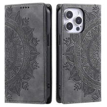 (Grey) Compatible For iPhone 14 Pro Max Case Magnetic Closure Leather Phone Cover