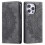 (Grey) Compatible For iPhone 14 Pro Max Case Magnetic Closure Leather Phone Cover 1