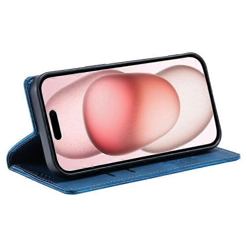 (Blue) Compatible For iPhone 14 Pro Max Case Magnetic Closure Leather Phone Cover 2
