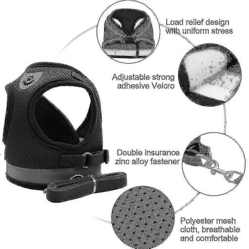(40cm, Black) Cat Harness, Cat Harness 1