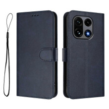 (Blue) Compatible For OnePlus 15 5G Wallet Case RFID Calf Texture Leather Stand Phone Cover with Strap