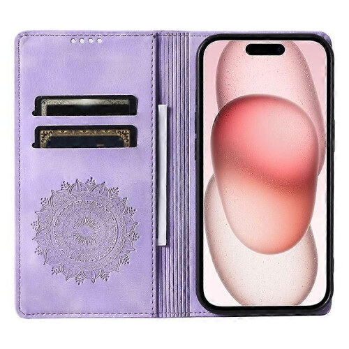 (Purple) Compatible For iPhone 14 Pro Max Case Magnetic Closure Leather Phone Cover 1