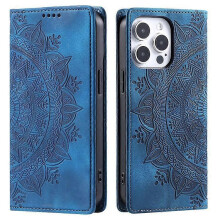 (Blue) Compatible For iPhone 14 Pro Max Case Magnetic Closure Leather Phone Cover