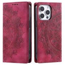 (Pink) Compatible For iPhone 14 Pro Max Case Magnetic Closure Leather Phone Cover